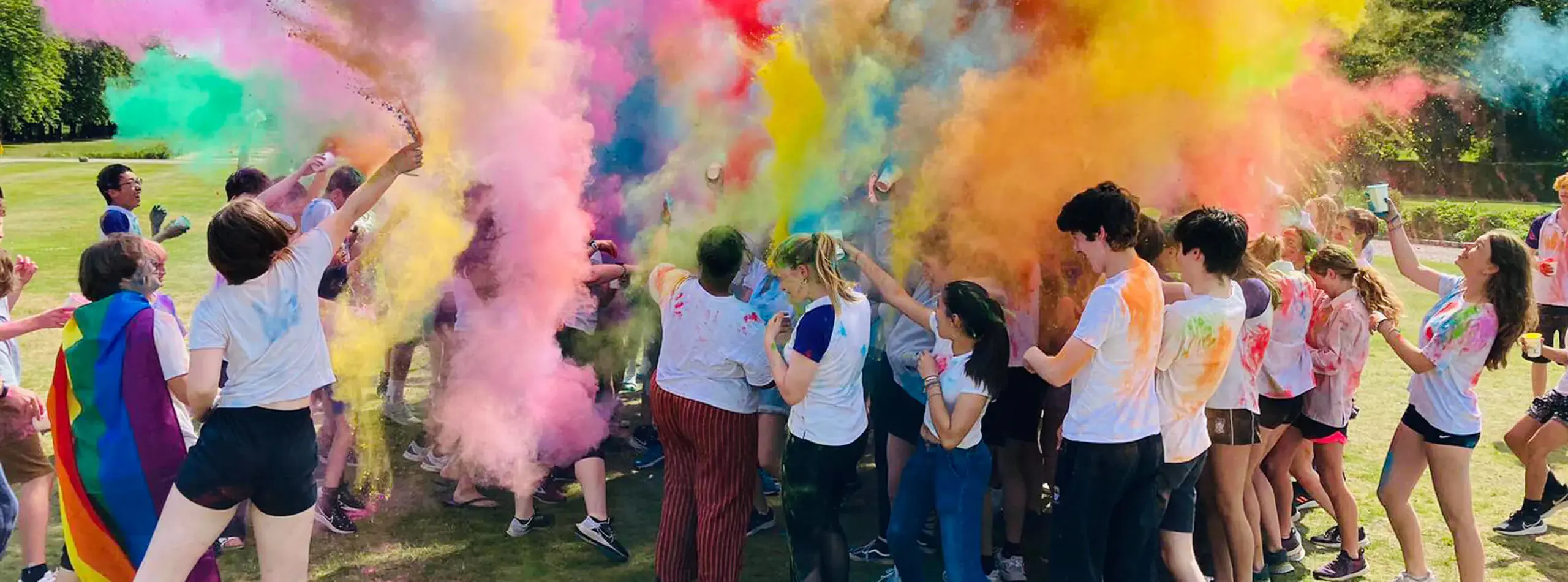 Gordonstoun Pupils taking part in a colour run