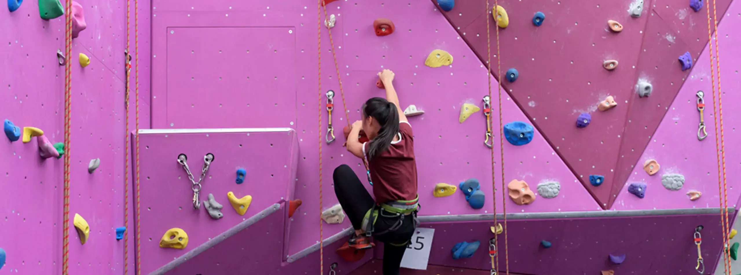 Student climbing on Gordonstoun’s own indoor wall