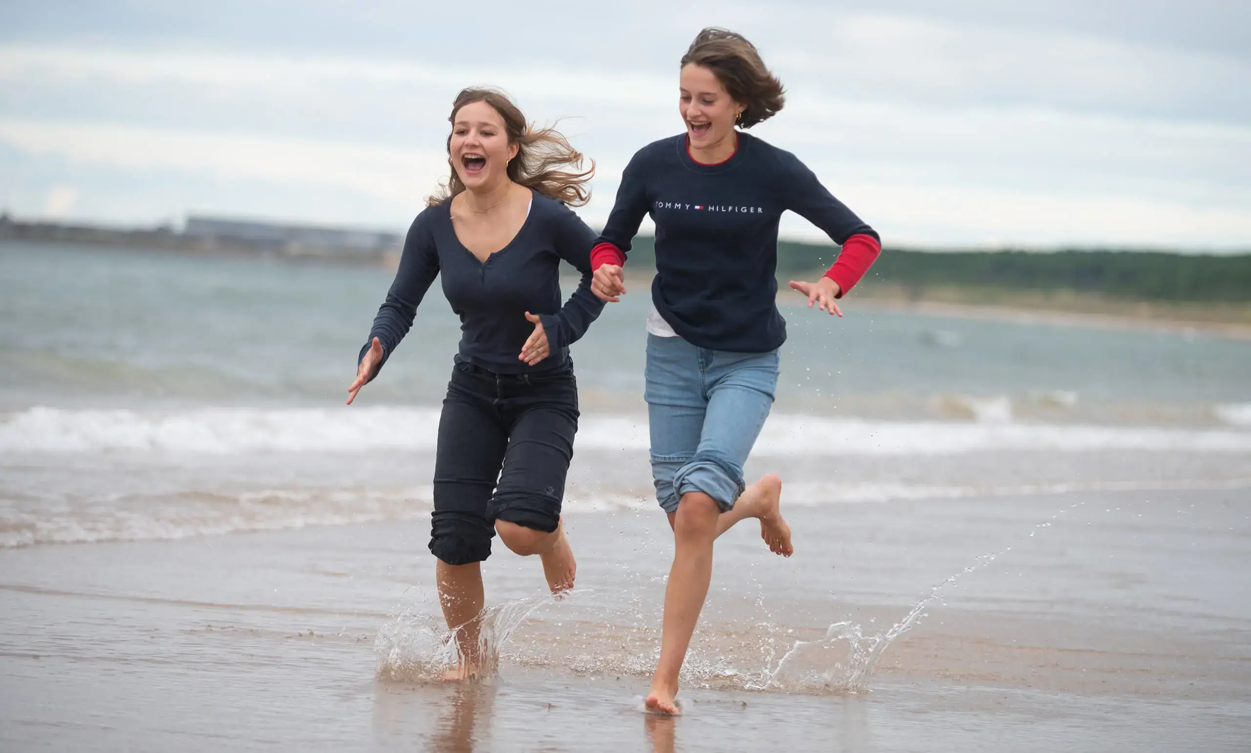 Students enjoying the local beaches of Moray