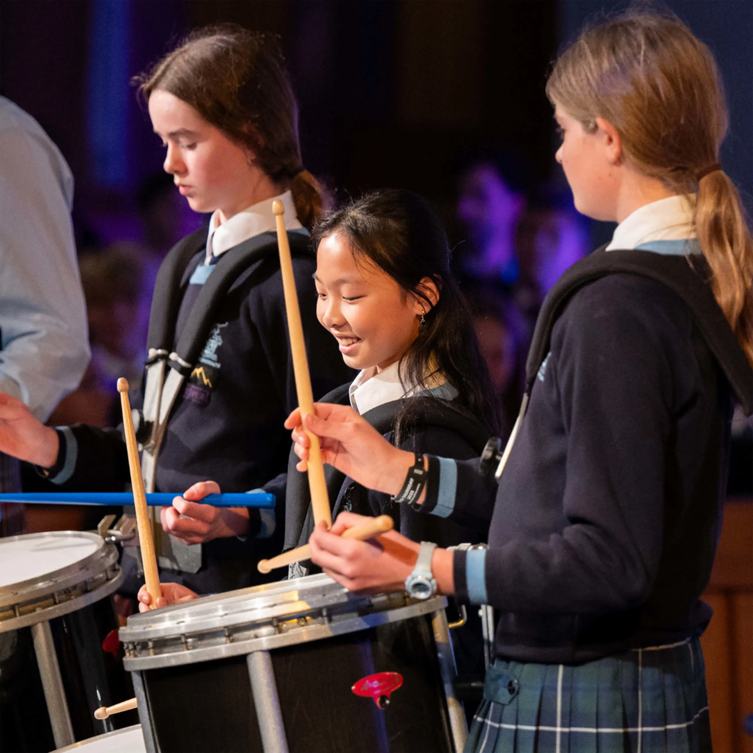 Gordonstoun pupils performing with drums