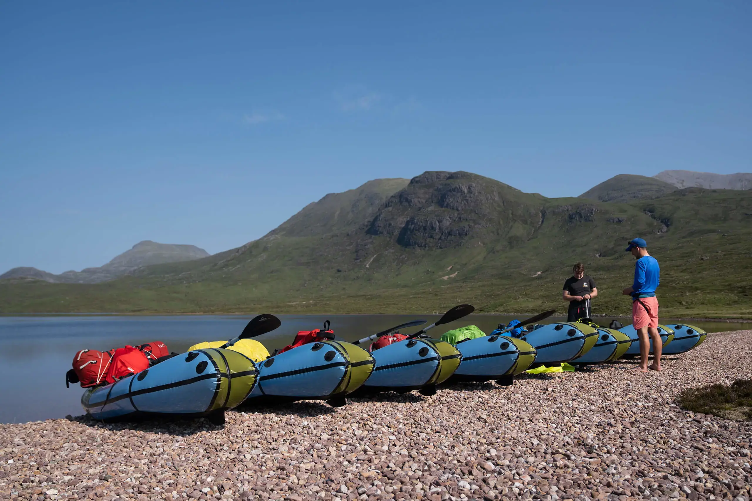 Gordonstoun Staff preparing canoes for the students on the west coast of Scotland