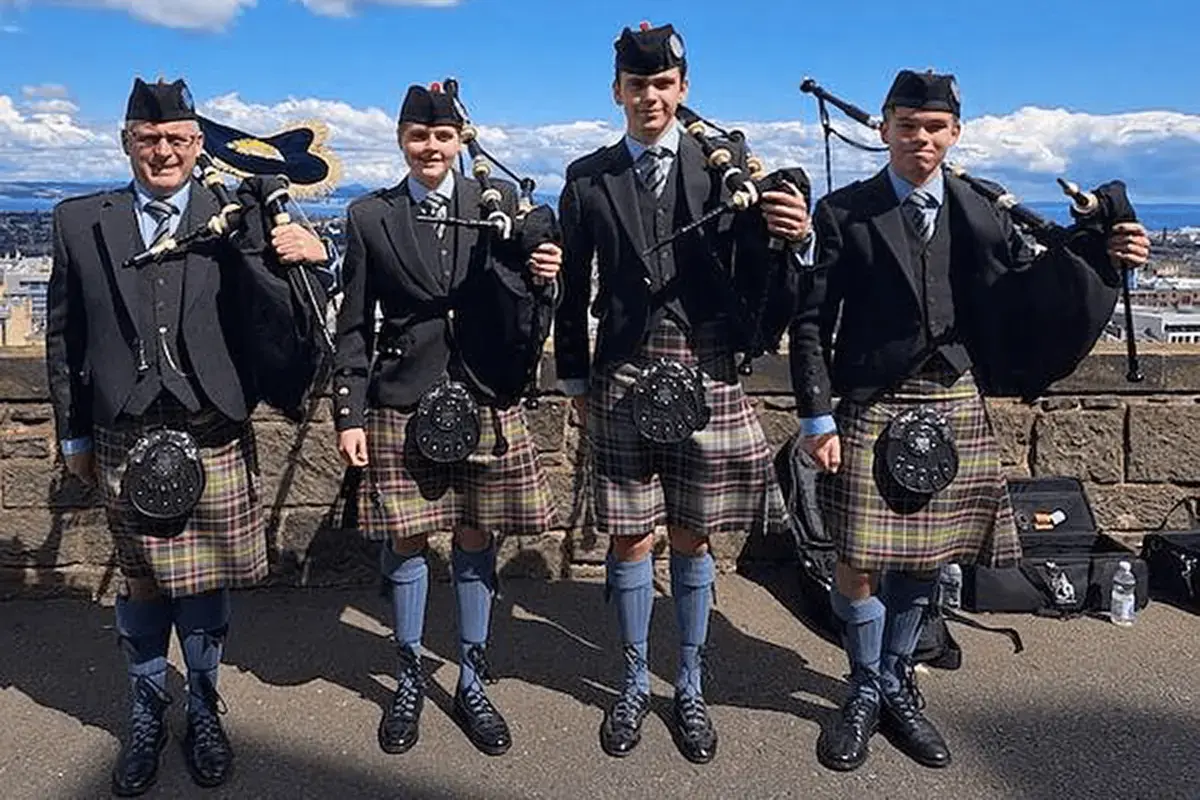 Gordonstoun Students Who Played Pipes for The King and Queen