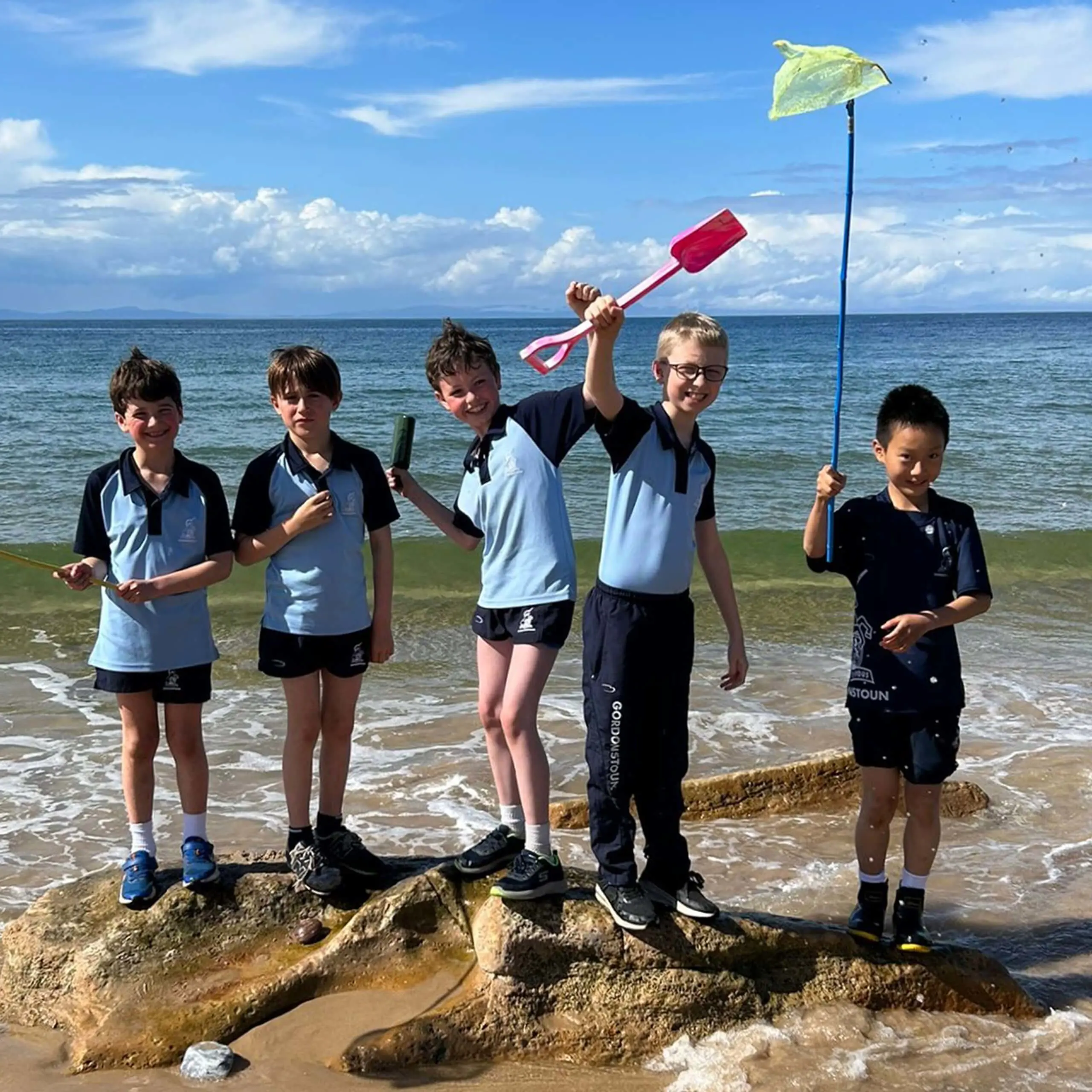 Prep pupils playing on the beach