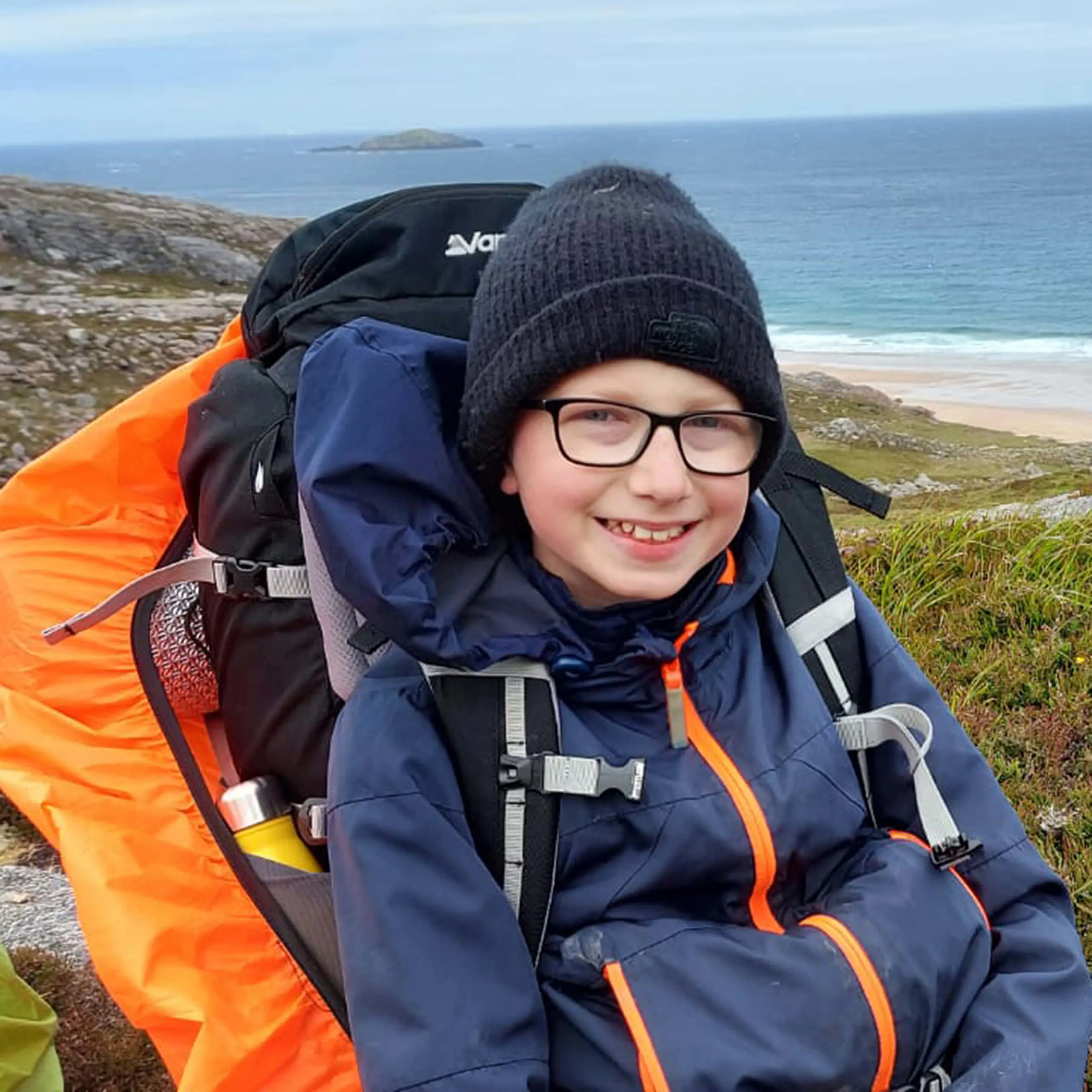 Gordonstoun Prep pupil on an expedition by the coast.