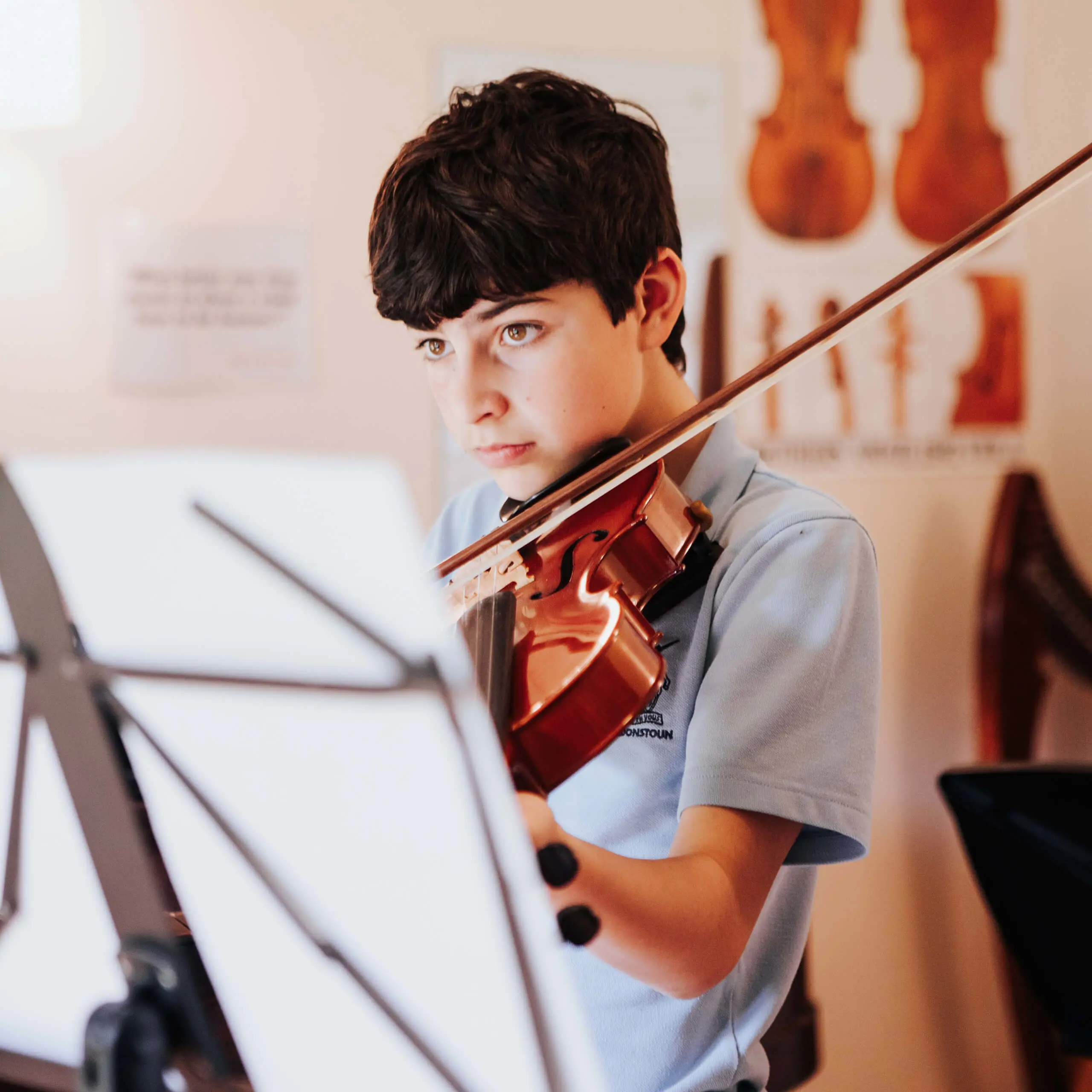 Gordonstoun prep pupil playing the violin