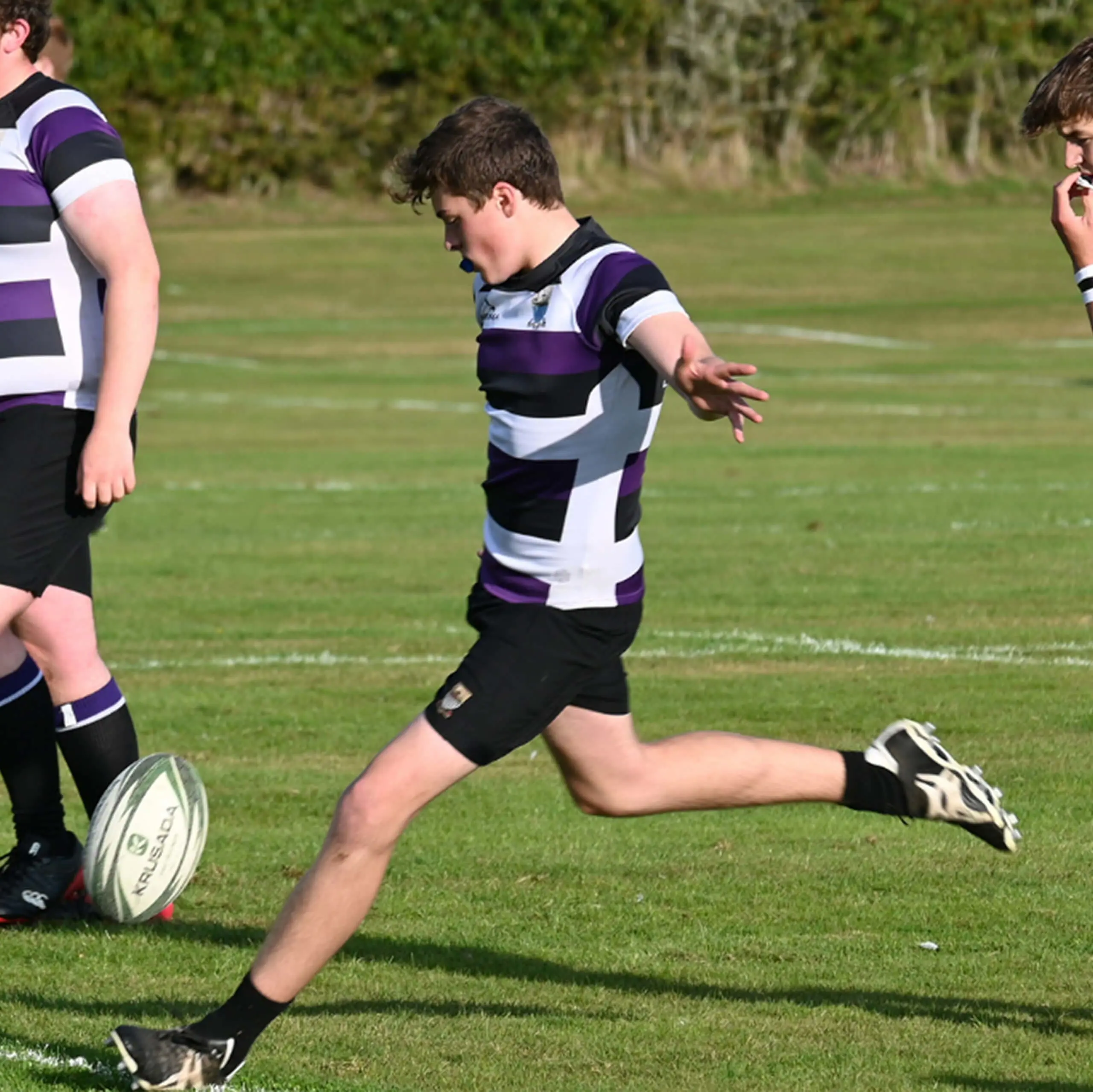 Senior pupils playing rugby