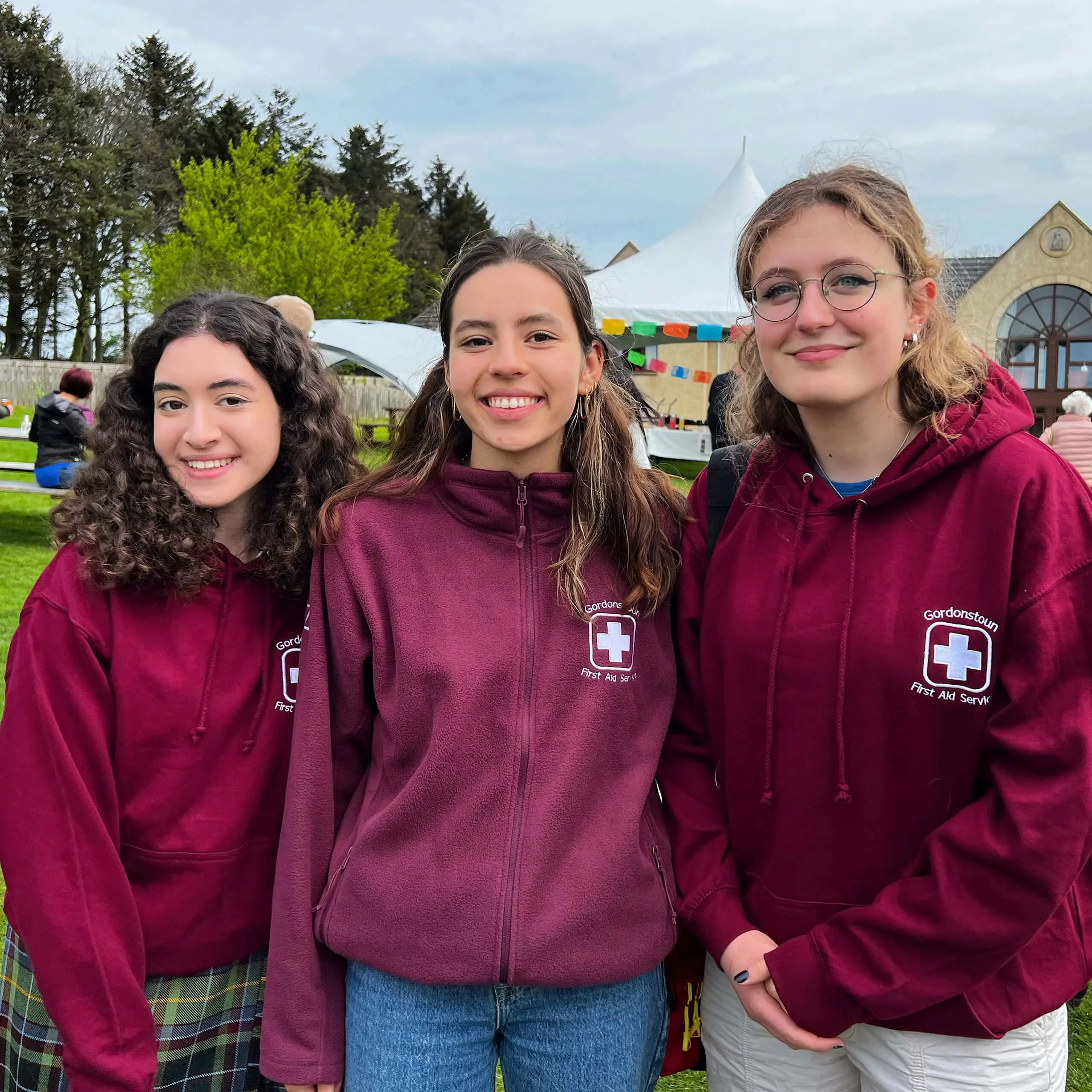 Student members of Gordonstoun's First Aid Service smiling together