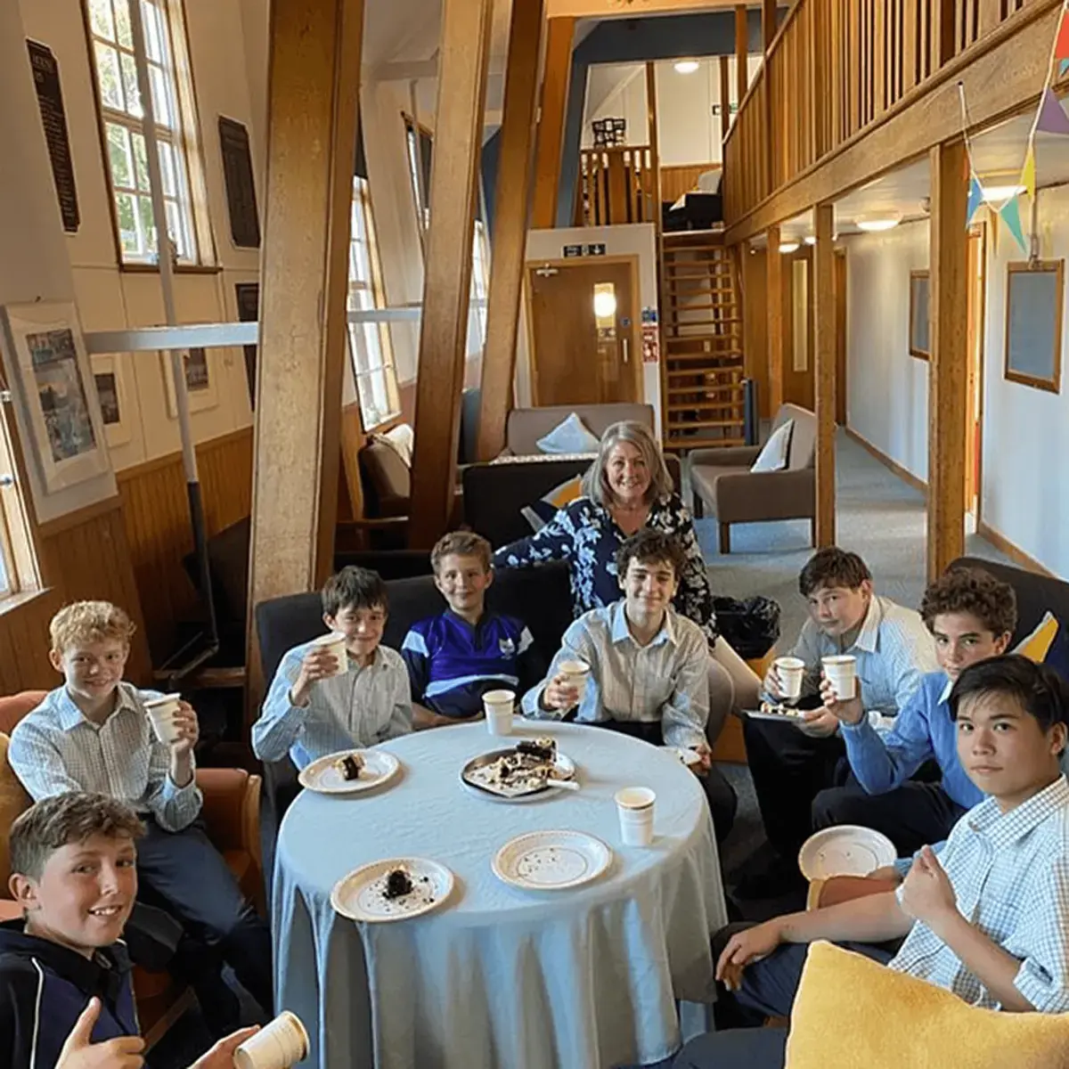 Boarding School Students Sharing a Meal Together